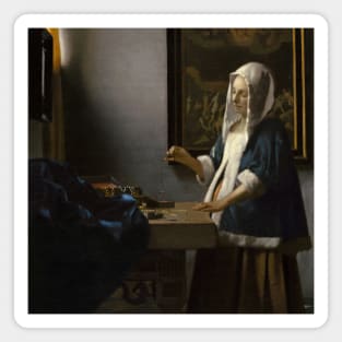 Woman Holding a Balance by Jan Vermeer Magnet